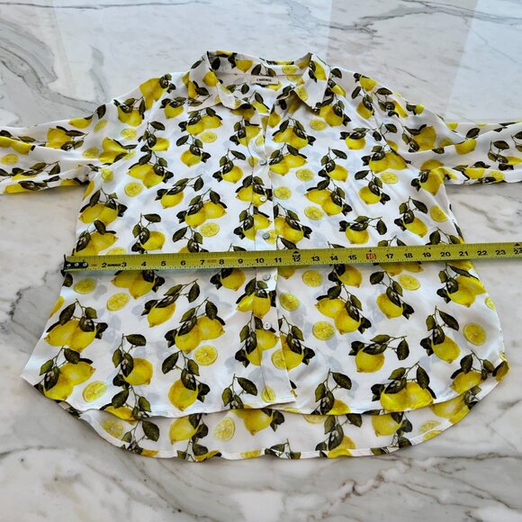 L’AGENCE LEMON PRINT SILK TOP SIZE XL NWOTS! - Picture 11 of 17